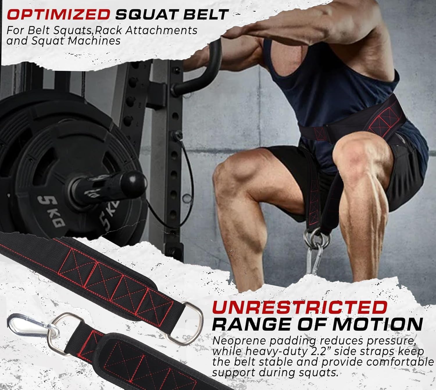 Belt Squat Weight Lifting Belt Heavy Duty Hip Thigh Support