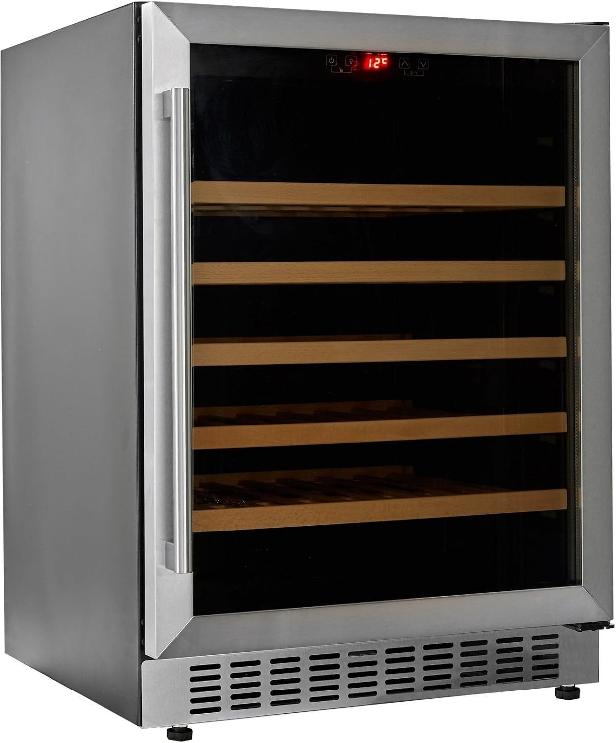 60cm Built In Wine Cooler 54 Bottle Under Counter Stainless Steel LED