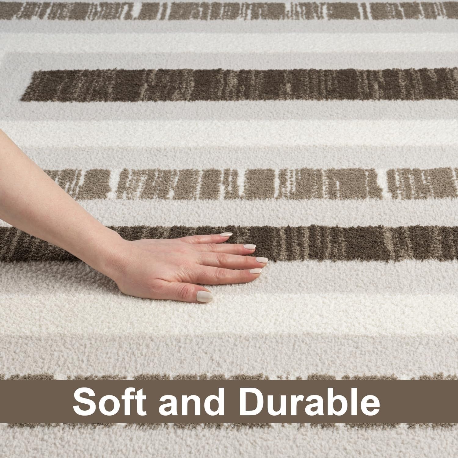 Large Washable Area Rug 200x290cm Anti Slip Geometric Soft Low Pile