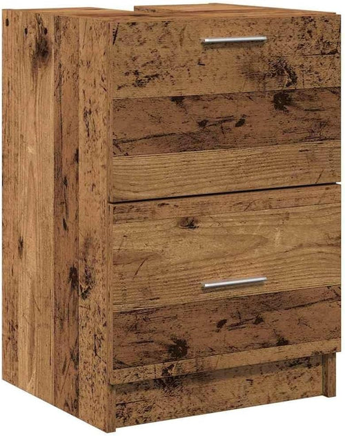 Rustic Bathroom Sink Cabinet 40x37x59cm Wooden Under Sink Storage Unit
