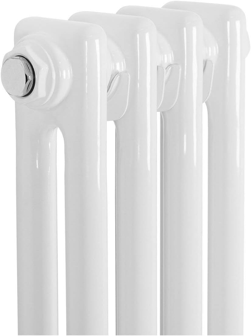 White Double Column Vertical Radiator 1500x290mm Bathroom Kitchen