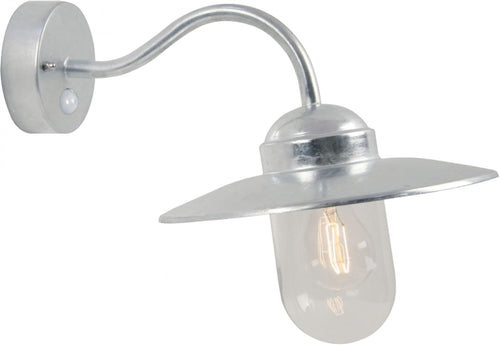 Luxembourg Galvanized Outdoor PIR Wall Lantern Light