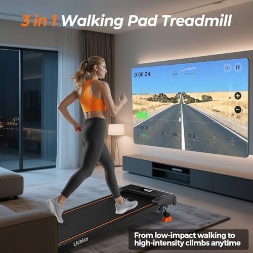 Compact Under Desk Treadmill 2.5HP 40x100cm Incline Smart App Control