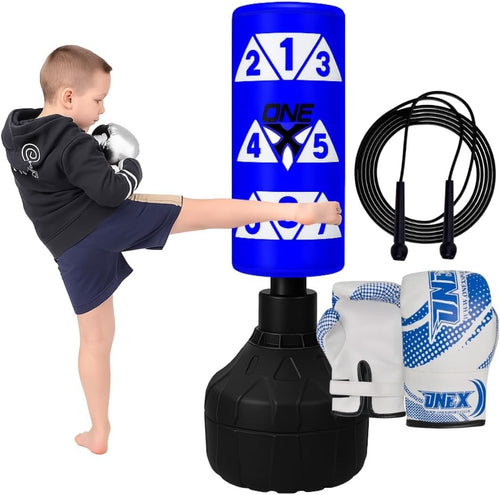 Kids Training Boxing Punch Bag 3.5FT Freestanding Gloves Set