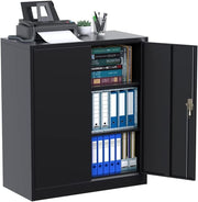 Metal Storage Cabinet with Locking Doors Adjustable Shelves Home Office Cupboard