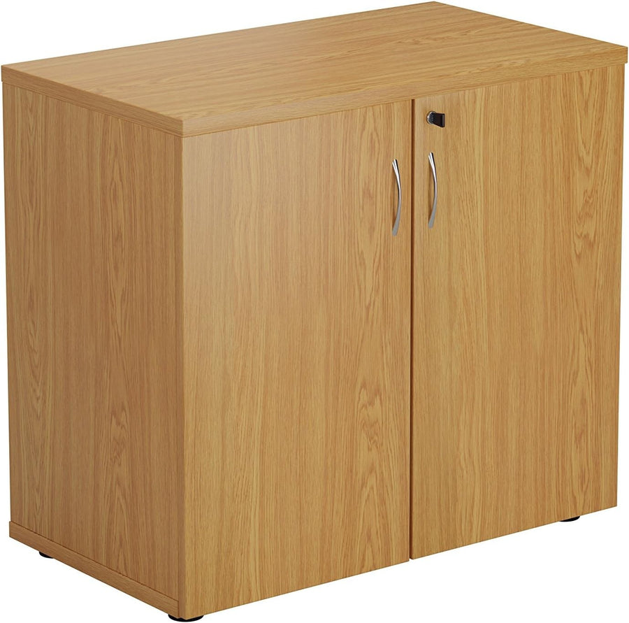 Oak Lockable Office Cupboard Heavy Duty Desk High Storage Cabinet 80cm