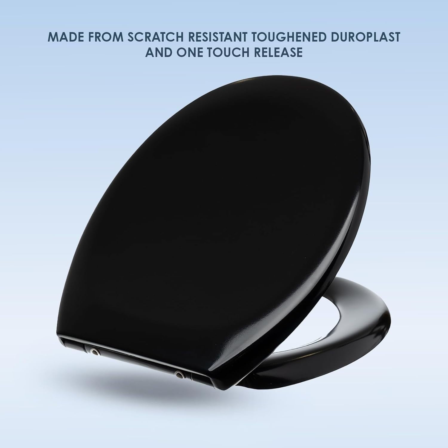Black Duroplast Toilet Seat Soft Close Oval Shape Quick Release Easy Clean