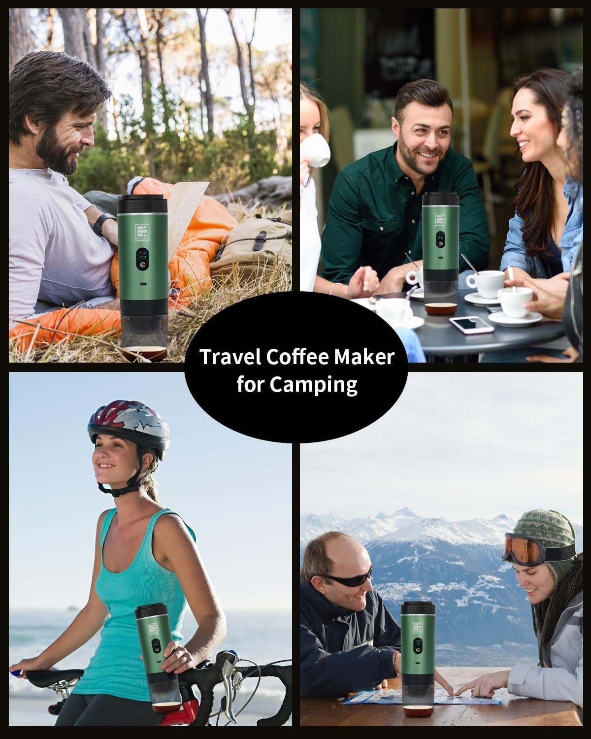 Portable 20Bar Travel Espresso Maker with LCD | Self-Heating Coffee Machine