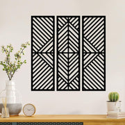 3-Piece Black Metal Wall Art Geometric Minimalist Modern Decor