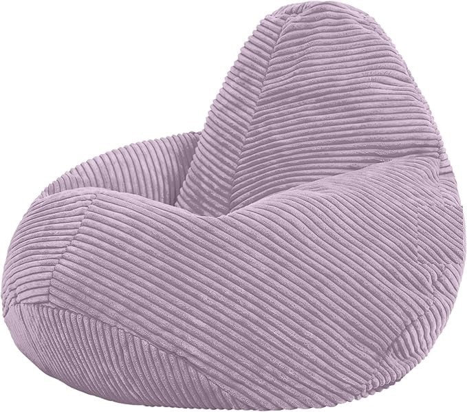 Lavender Kids Bean Bag Chair Soft Cord Recliner Seat for Bedroom Lounge Playroom