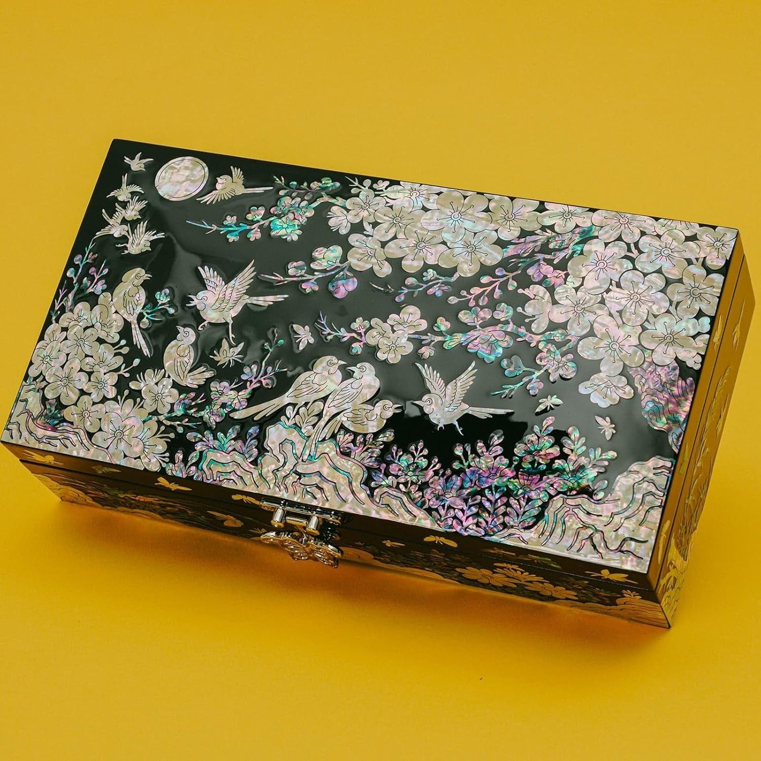 Mother of Pearl Jewellery Box Large Handmade Ring Necklace Organizer