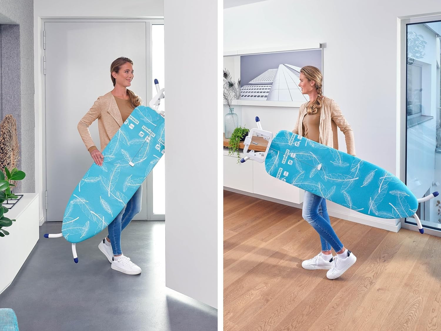 Compact Ironing Board 120x38cm Steam Fast Ironing Height Adjustable