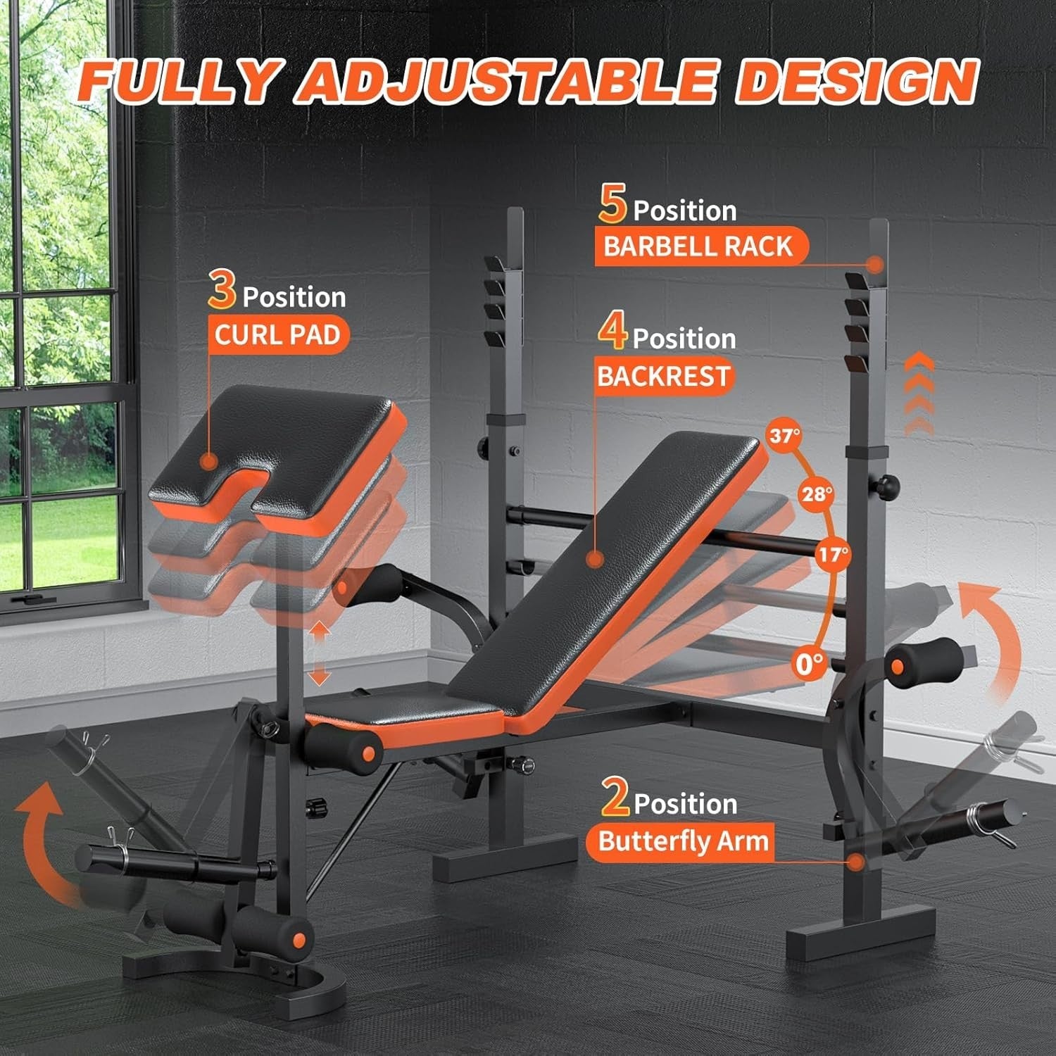 All-In-One Olympic Home Gym Bench 990lb Bench Press & Leg Trainer
