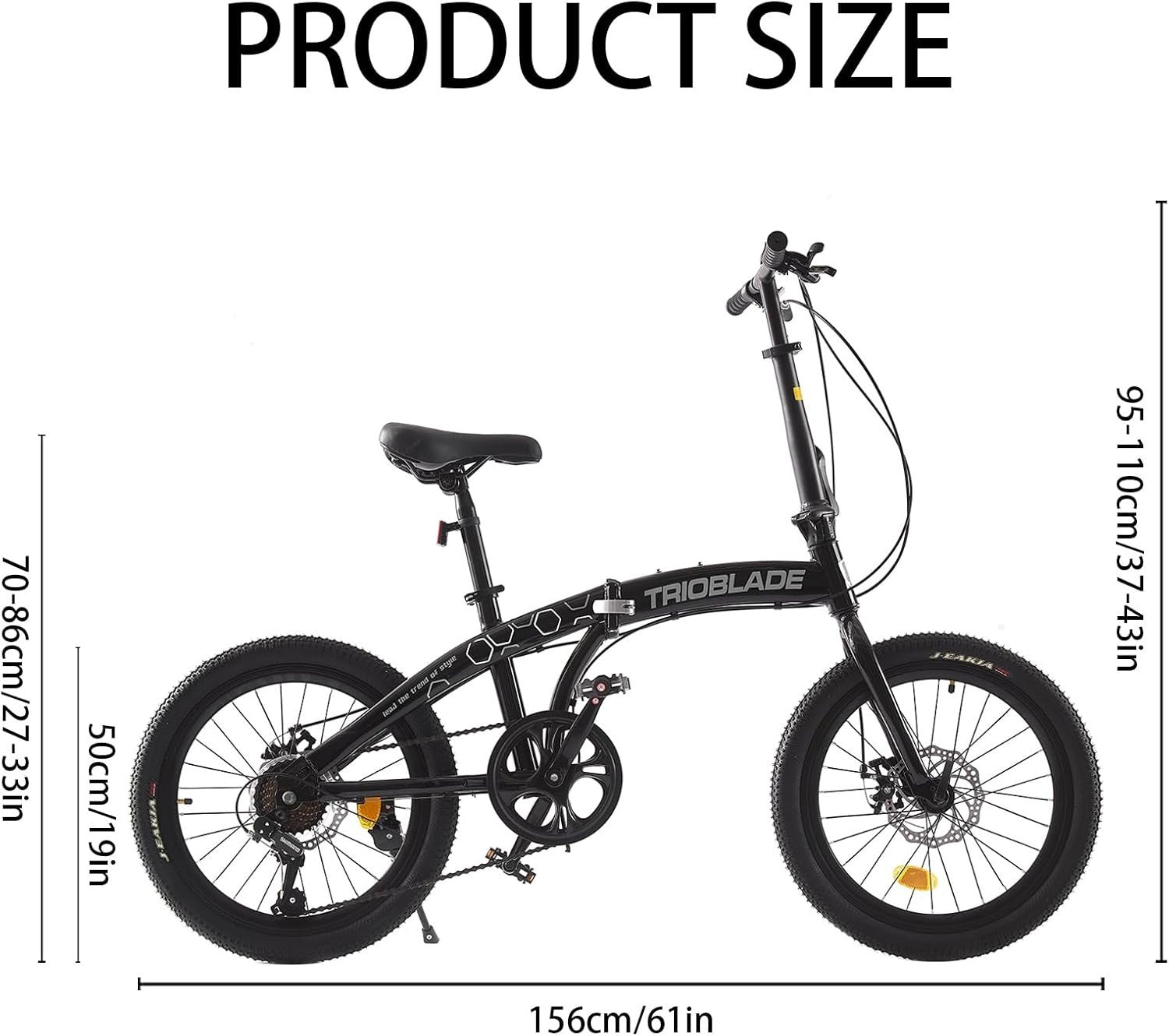 20 Inch Folding Commuter Bike 7-Speed Shimano Lightweight Aluminum