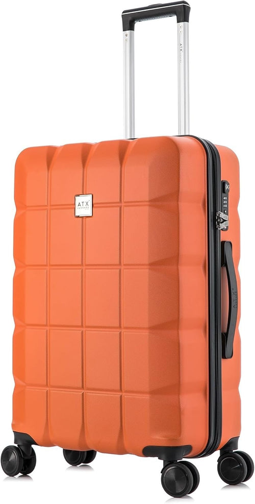 Medium Check In Suitcase ABS Hard Shell Lightweight 4 Spinner Wheels TSA