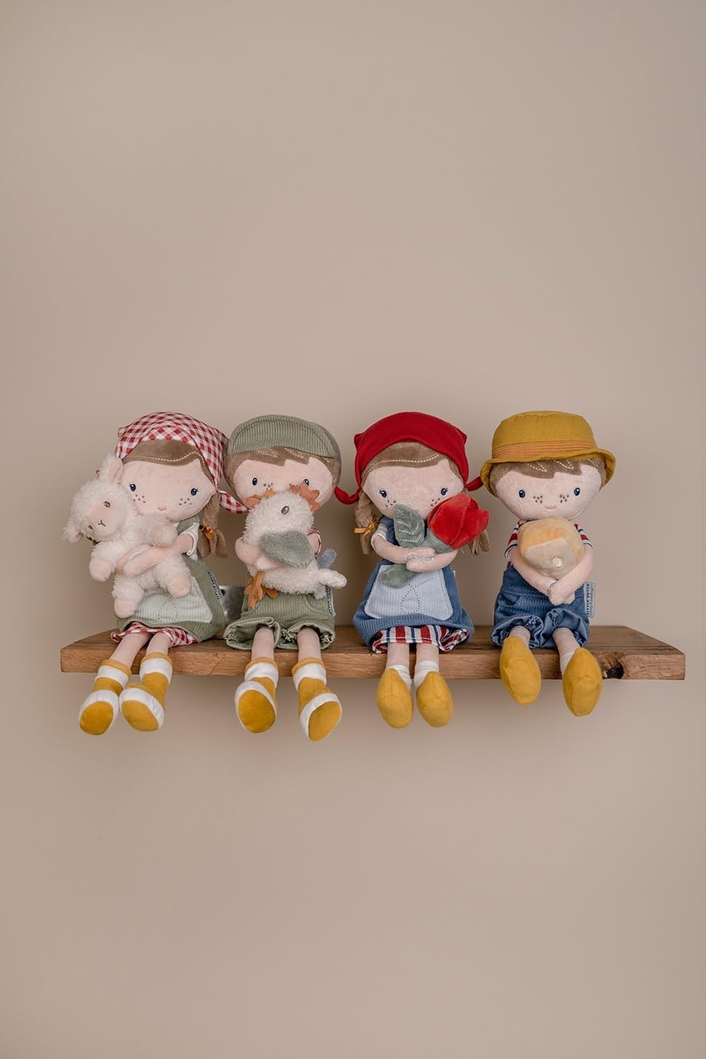 35cm Rag Doll Peasant Woman Plush with Sheep Soft Toy