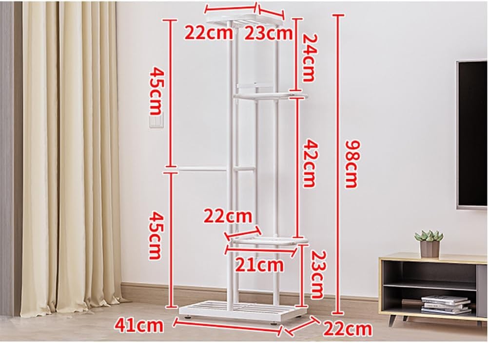 5 Tier Metal Plant Stand Indoor Corner Flower Pot Shelf Tall Display Rack 98cm