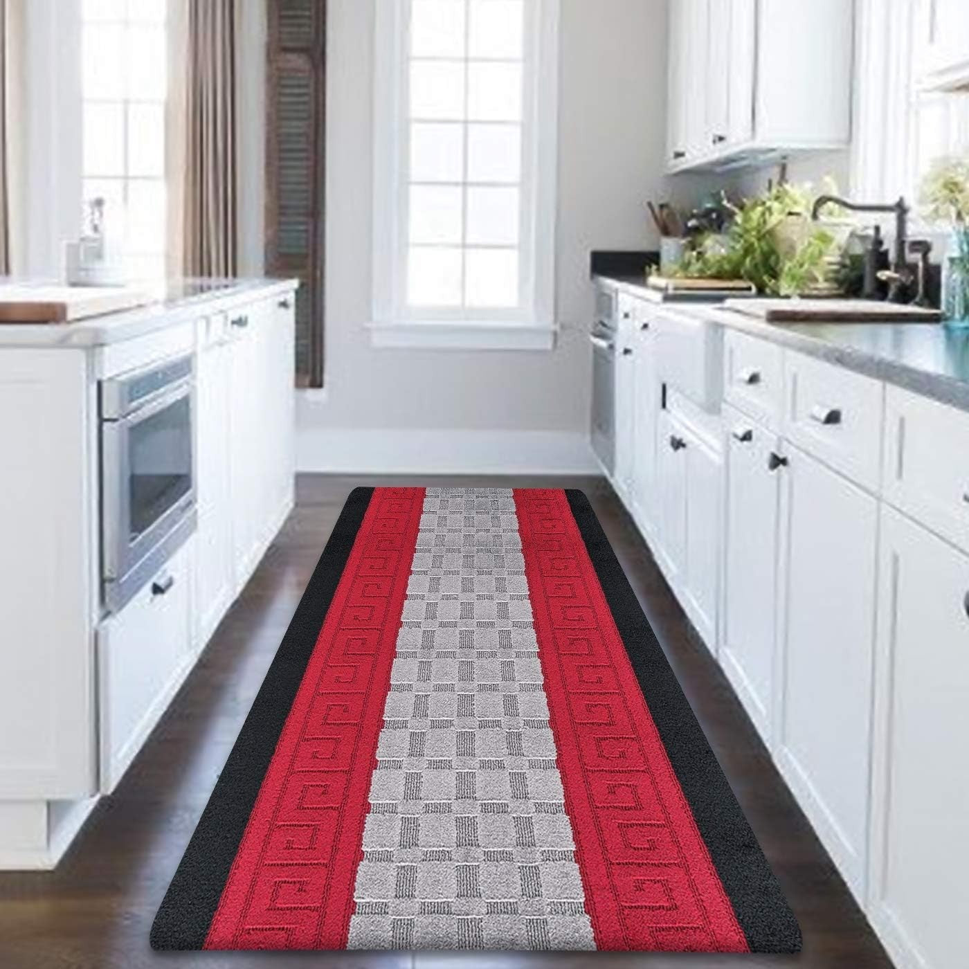 Waterproof Hallway Runner Rug 80x300cm Heavy Duty Non Slip Kitchen Floor Mat