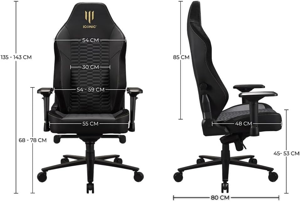 Premium Ergonomic Gaming Chair XL High Back Metal Frame Black