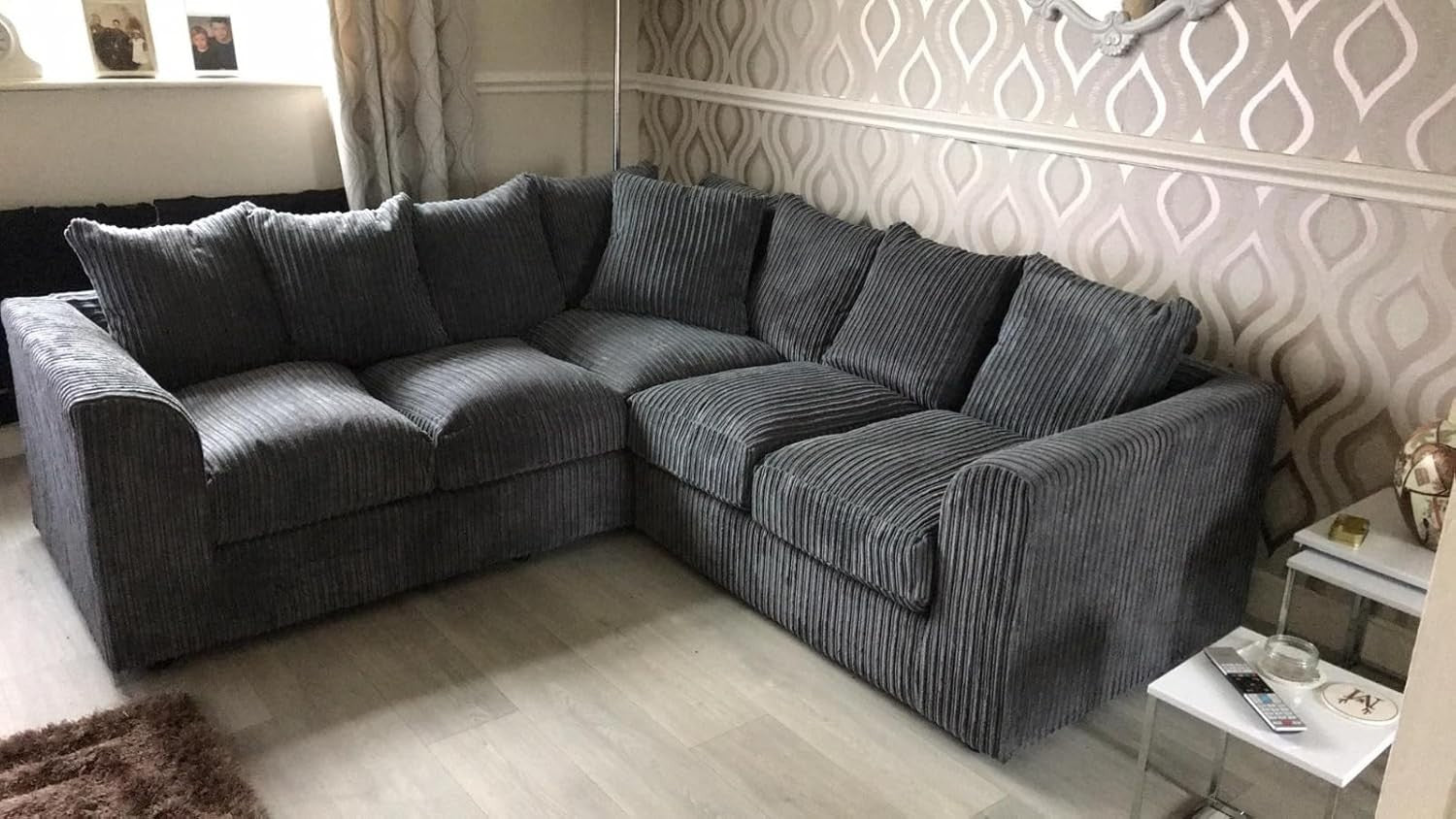 5-Seater Jumbo Cord Dual Arm Sofa – Comfy Foam Cushions, Easy Assembly