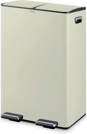 60L Recycling Pedal Bin 2x30L Dual Compartment Cream