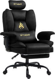 Ergonomic Gaming Chair w/ Footrest Pocket Spring Support Black