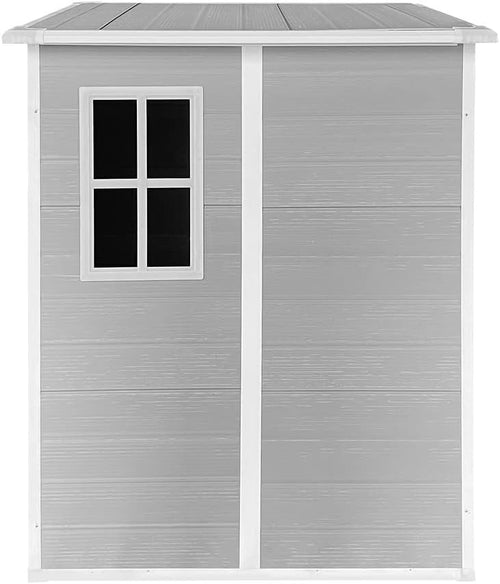 Plastic Garden Storage Shed 4x6ft Waterproof Outdoor Tool Shed with Floor & Lock