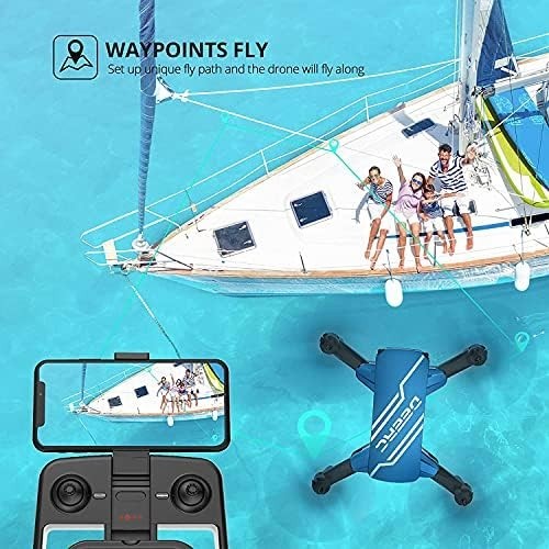 Mini Foldable Drone 720P HD Camera | Voice Control, 3D Flips, 2 Batteries