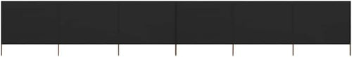 6-Panel Black Wind Screen 800x120cm Outdoor Garden Camping Divider