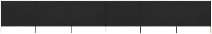 6-Panel Black Wind Screen 800x120cm Outdoor Garden Camping Divider