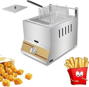 Gas Deep Fryer 10L or 20L Stainless Steel LPG Fryer Basket Lid