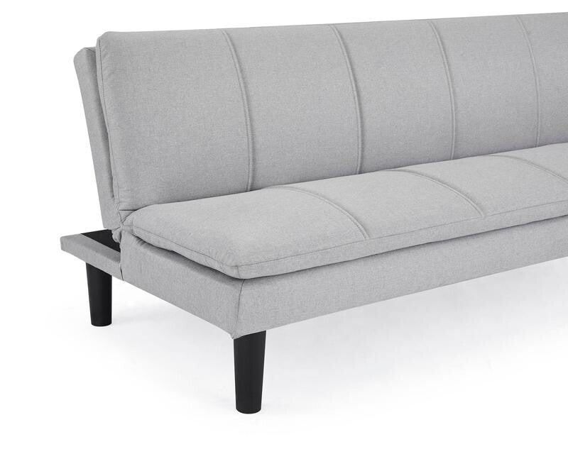 Light Grey 3 Seater Sofa Bed Clic Clac Fabric Couch Guest Sleeper