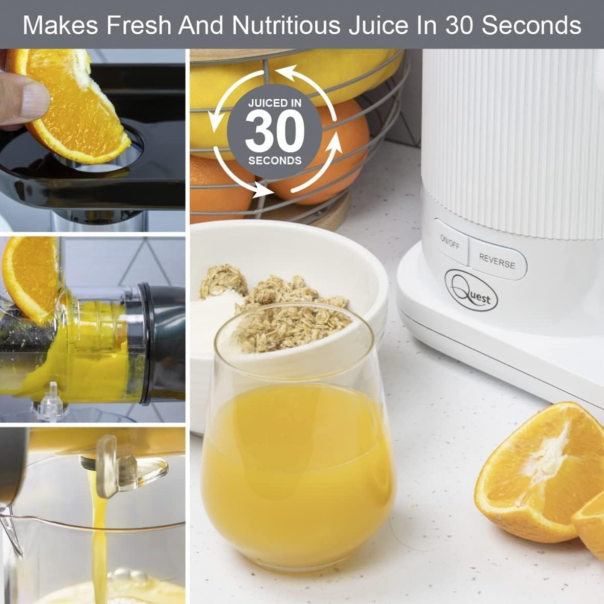 Slow Juicer Cold Press Masticating Quiet Motor  60dB 150W High Yield