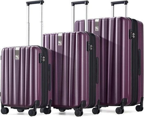 24” Lightweight Checked Hard Shell Luggage Quiet Spinner Wheels Lock