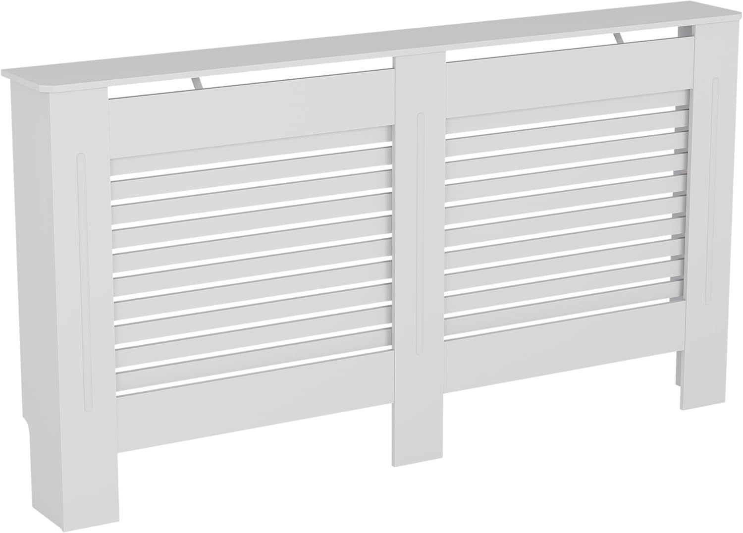 Large White Radiator Cover 152cm Modern MDF Heating Cabinet with Shelf