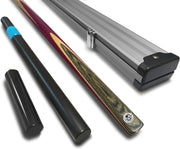 57in One Piece Ash Snooker Pool Cue 9.5mm Tip Extensions Case Set (S)