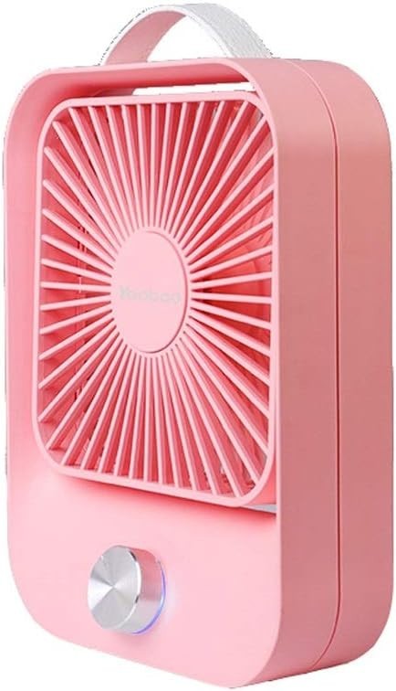 USB Handheld Desk Fan 60° Rotating Silent Mini Portable Fan Rechargeable Pink