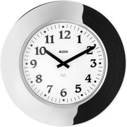 Modern Black Silent Wall Clock Luxury Steel Mirror Finish Italy Design