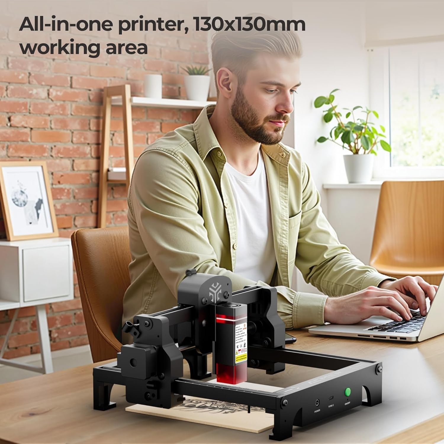 Laser Engraver Cutter 2500mW High Precision DIY Engraving Machine 130x130mm