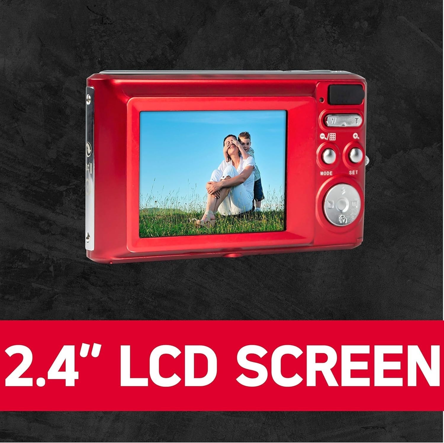 21MP Digital Compact Camera 8X Zoom HD Video LCD Screen Red