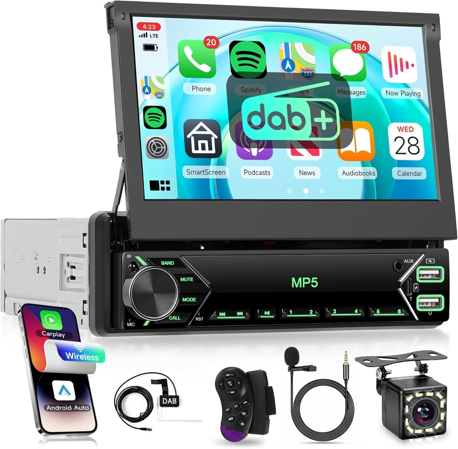 7" Touchscreen Car Stereo Wireless CarPlay Android Auto DAB+ FM