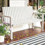 Weather-Resistant Solid Wood Outdoor Bench 2-Seater 150cm Slatted Seat