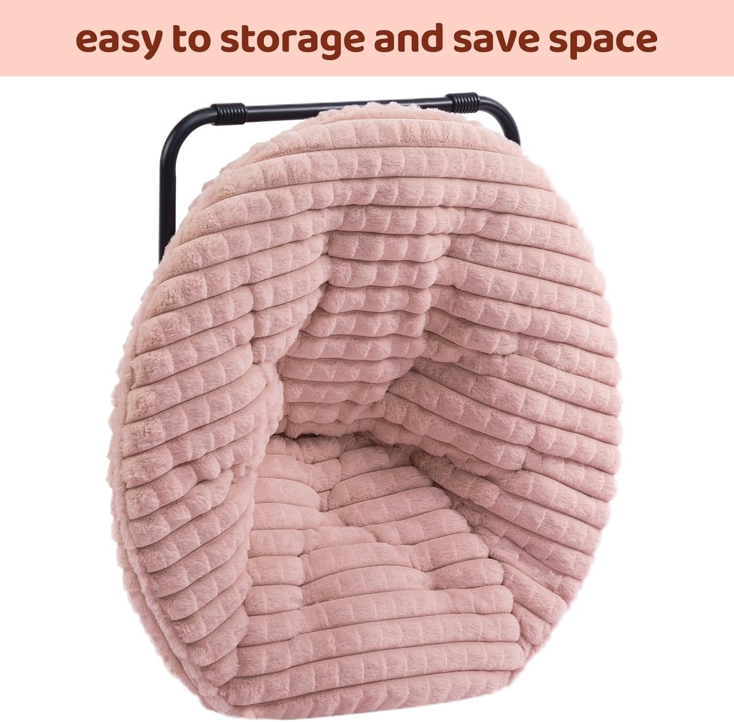 Comfy Folding Faux Fur Moon Chair - Portable Lounge for Bedroom & Living Room