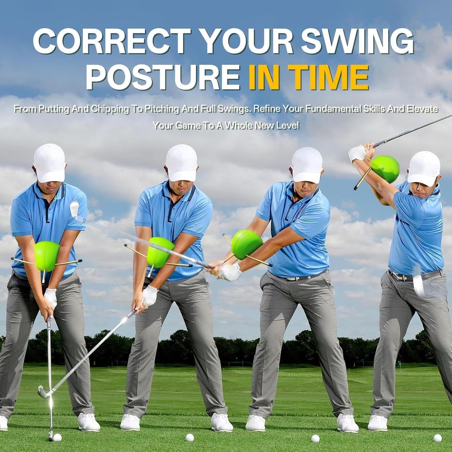 Golf Swing Trainer Arm Connector Ball Hand Position Aid
