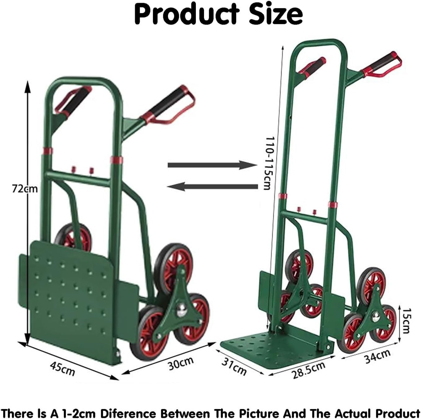 Heavy Duty Stair Climbing Hand Truck 350kg 6 Wheel Warehouse Trolley