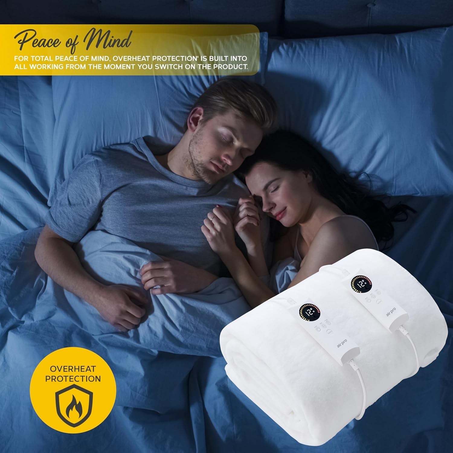 Electric Heated Underblanket King 150x200cm Dual Control Fitted Mattress