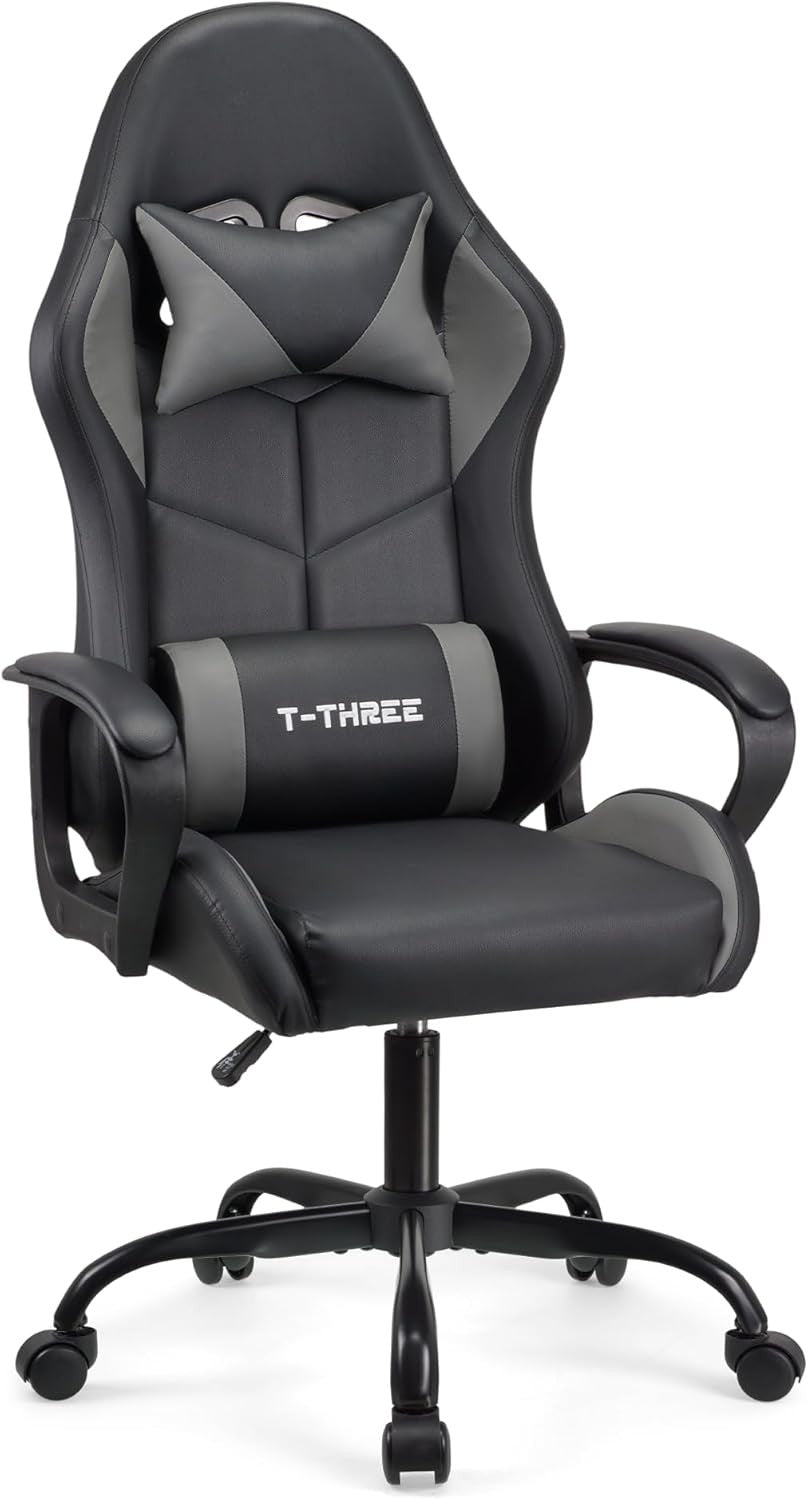 Ergonomic Gaming Chair High Back Swivel Office Chair Grey