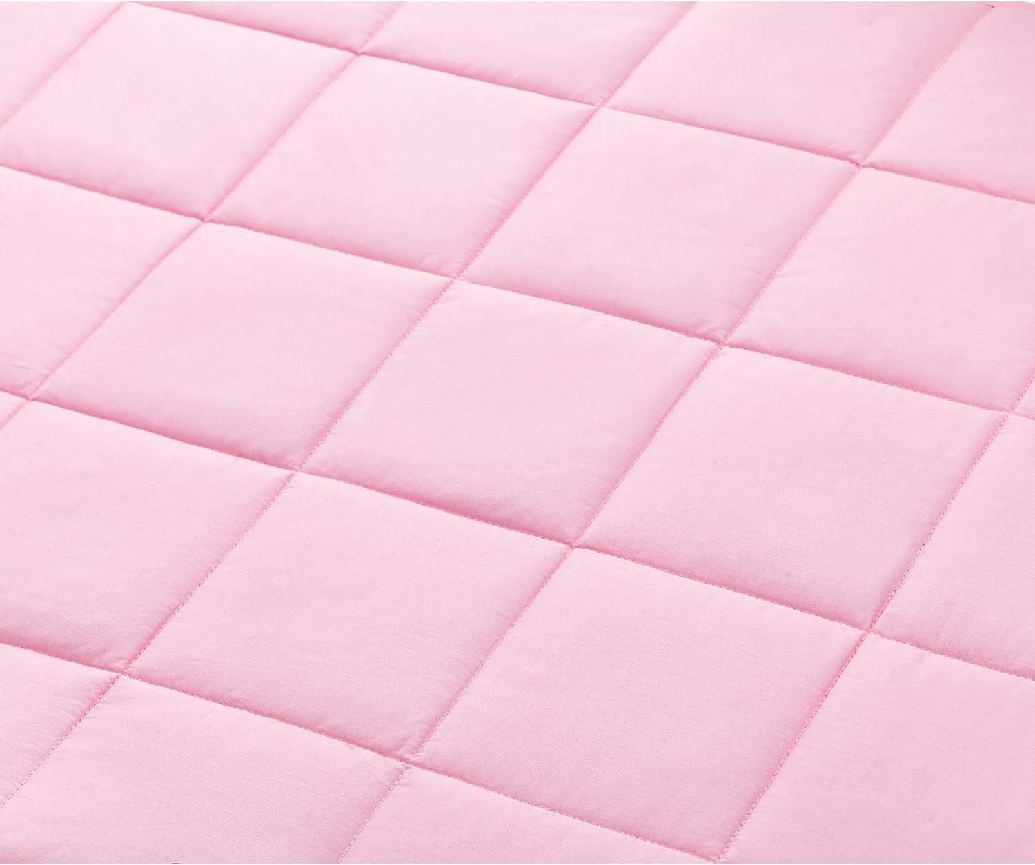 Weighted Blanket 60x80", 15lbs Cotton Glass Beads, Breathable, Pink