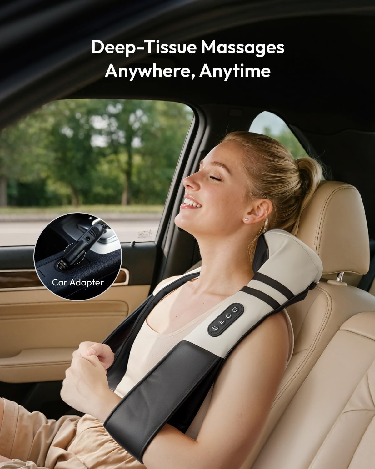 Shiatsu Neck Massager with Heat Deep Tissue 3D Kneading Shoulder Back