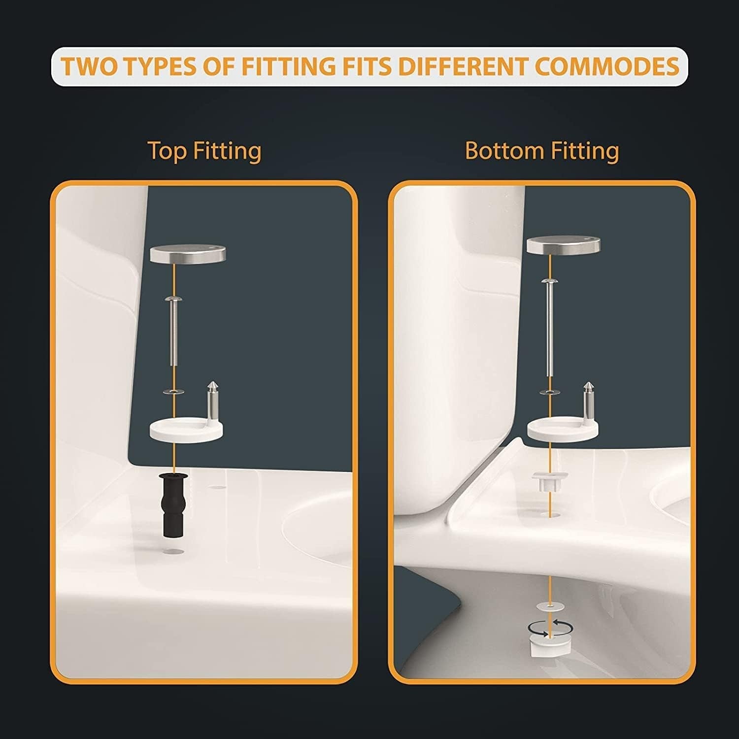 D-Shape Toilet Seat Soft Close Quick Release UF Dual Fix Anti-Bacterial White